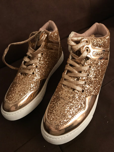 Gold Sparkle High Tops
